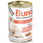 BUNDI Paté pour Chat Adulte au Saumon et Crevettes 400G