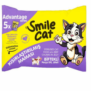SMILE STERILISED CAT FLOWPACK WITH BEEF IN JELLY 85G*5