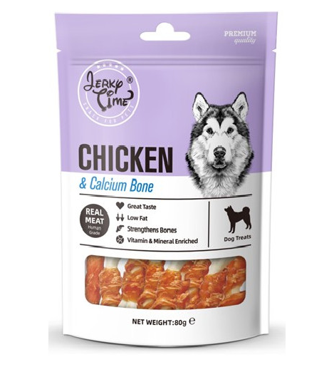 Jerky Time Mini Os au Poulet enrichis en Calcium 80g
