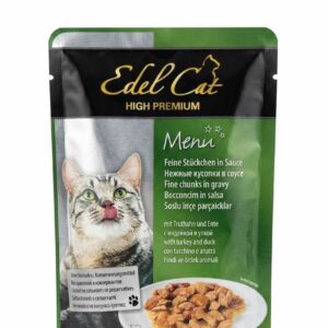 POCHON EDEL CAT GELEE DINDE ET CANARD 100g