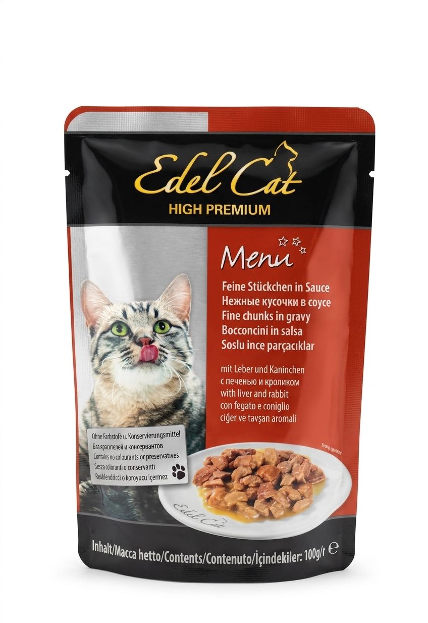 POCHON EDEL CAT GELEE FOIE ET LAPIN 100G