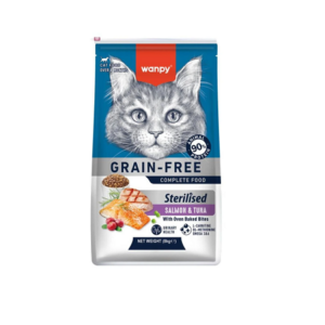 Wanpy Croquettes Grain Free au Saumon et Thon - Chat Stérilisé 1,5kg